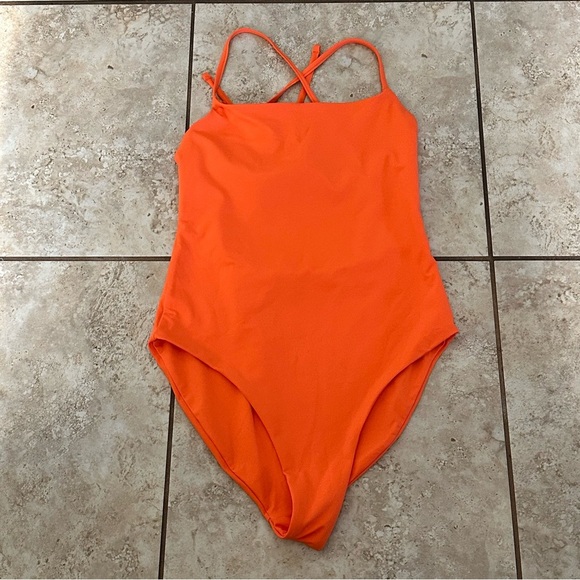 GIRLFRIEND COLLECTIVE Clemente One Piece Swimsuit Spritz Orange size XS - Picture 7 of 11